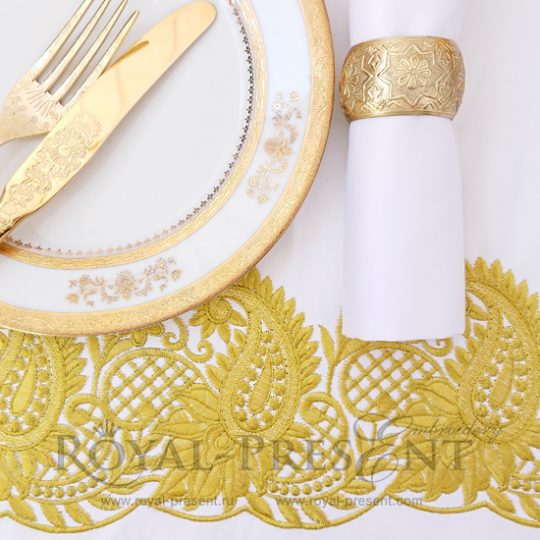 Machine Embroidery Design Golden indian border