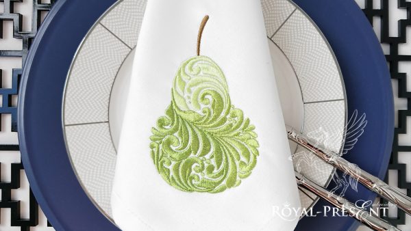 Machine Embroidery Design Decorative ornamental pear Machine Embroidery Design Decorative ornamental pear