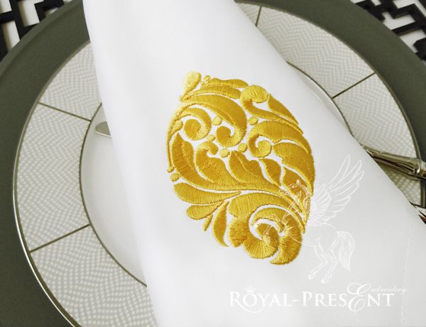 Ornate Machine Embroidery Design Lemon