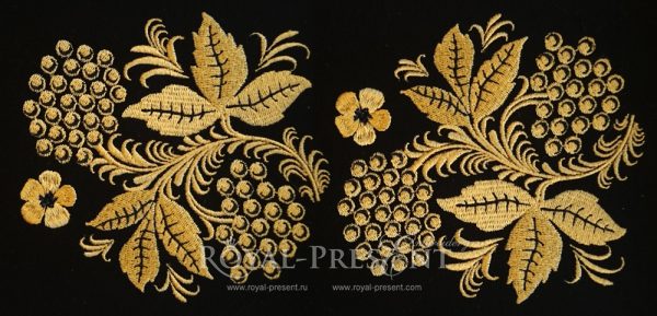 Machine Embroidery Design Russian Folk Khokhloma style Machine Embroidery Design Russian Folk Khokhloma style