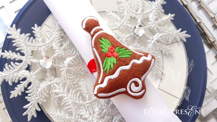 In The Hoop Machine Embroidery Design Gingerbread Bell Free In The Hoop Machine Embroidery Design Gingerbread Bell Free