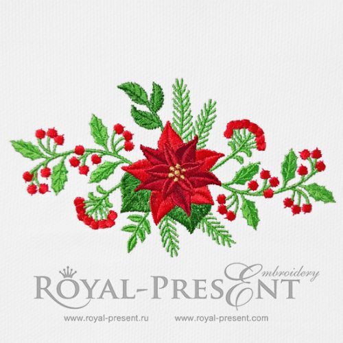 Poinsettia Machine Embroidery Design