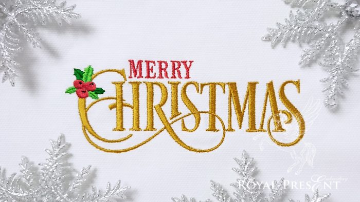 Merry Christmas inscription Machine Embroidery Design Merry Christmas inscription Machine Embroidery Design