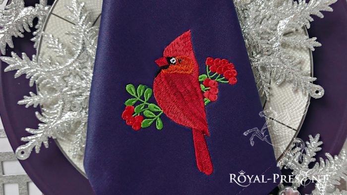 Machine Embroidery Design Red Cardinal