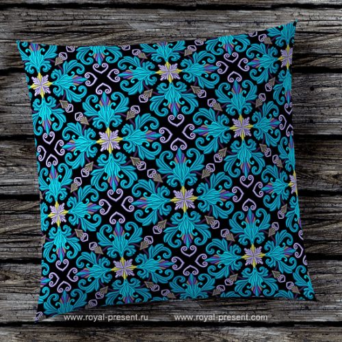 Quilt Block Machine Embroidery Design Peacock Color - 7 sizes