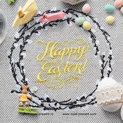 Willow monogram frame Machine Embroidery Design