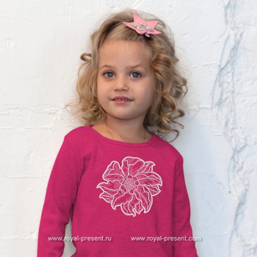 Free Machine Embroidery Design Peony