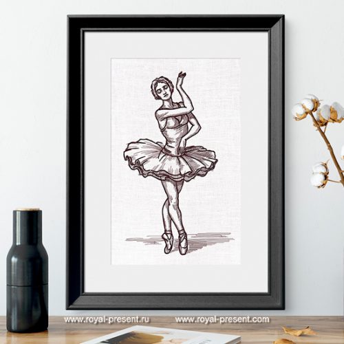 Swan Lake Ballerina Machine Embroidery Design