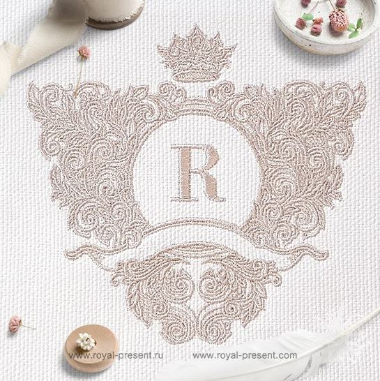 Ornate baroque monogram frame Embroidery Design - 4 sizes Frames for machine embroidery monogram