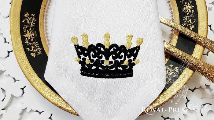 Crown Embroidery Design