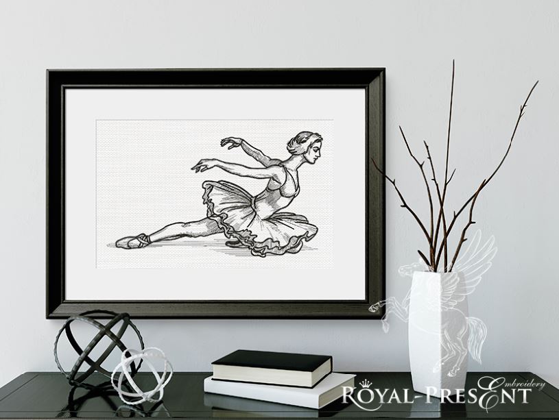 Swan Lake Ballet Machine Embroidery Design - 8 sizes