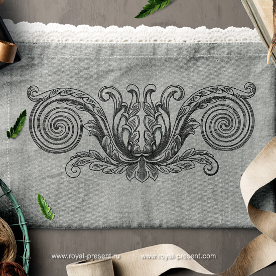 Machine Embroidery Design Vintage design element - 3 sizes