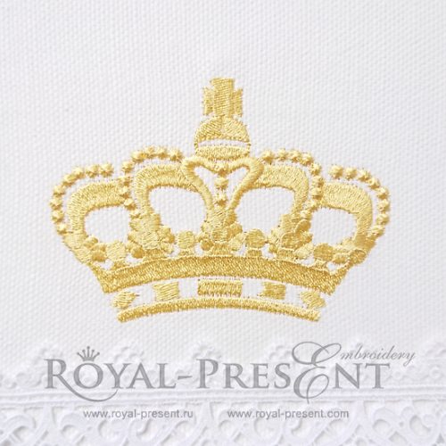Gold Crown Machine Embroidery Design 
