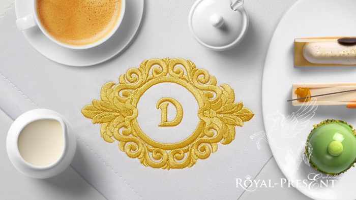 Baroque Monogram Frame Embroidery design Baroque Monogram Frame Embroidery design