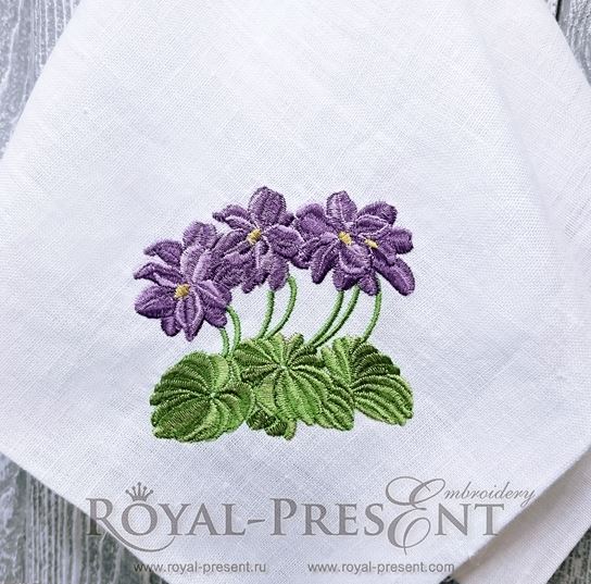 Violet flowers machine embroidery design Violet flowers machine embroidery design