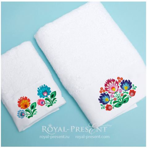 Three traditional Polish floral machine embroidery designs Three traditional Polish floral machine embroidery designs