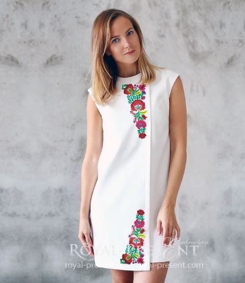 Hungarian folk art machine embroidery pattern