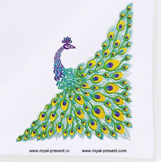 Peacock Corner Machine Embroidery Design Peacock Corner Machine Embroidery Design