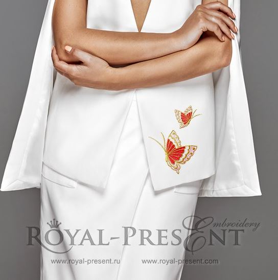 Machine Embroidery Design Elegant Butterfly - 2 sizes