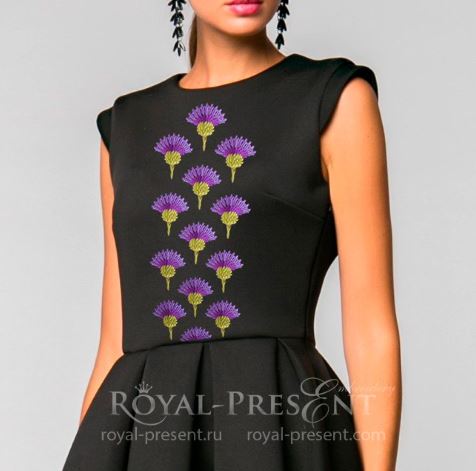 Free Golden thistle Embroidery Design