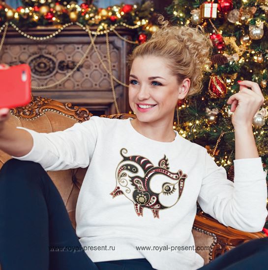 Machine Embroidery Design Pig