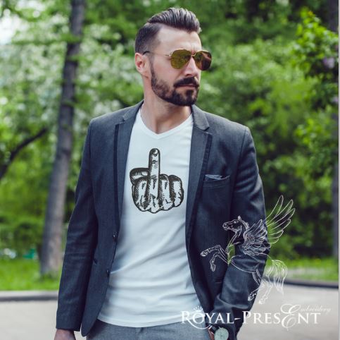 Middle finger Machine Embroidery Design Middle finger Machine Embroidery Design