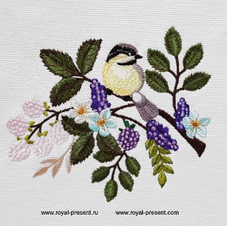 Cute Titmouse Machine Embroidery Design