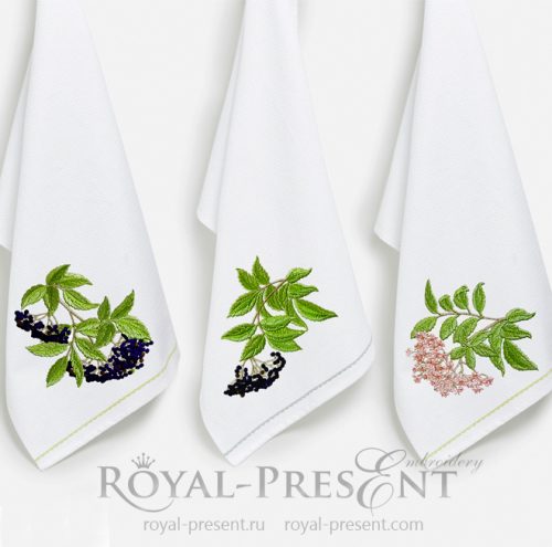 Three Elderberry Branches Machine Embroidery Designs Three Elderberry Branches Machine Embroidery Designs