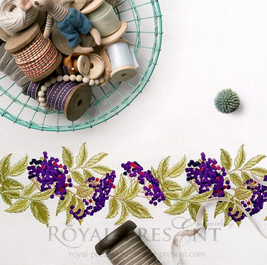 Elderberry border Machine Embroidery Design Elderberry border Machine Embroidery Design
