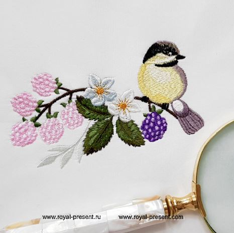 Titmouse Machine Embroidery Pattern