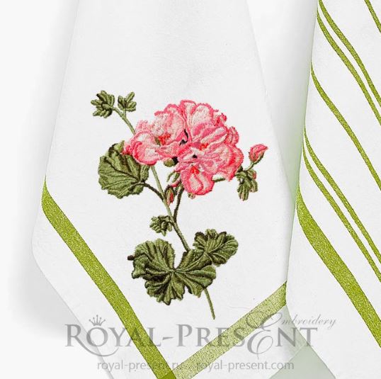 Geranium machine embroidery design Geranium machine embroidery design