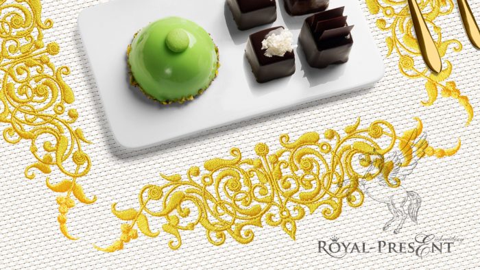 Filigree decorative border embroidery design - 5 sizes Filigree decorative border embroidery design - 5 sizes