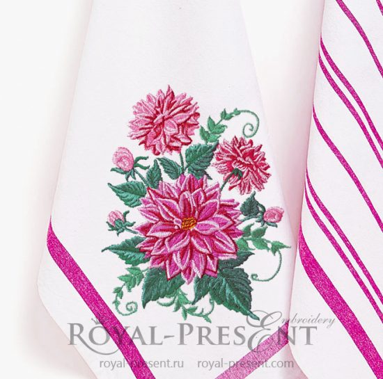 Dahlias Machine Embroidery Design Dahlias Machine Embroidery Design