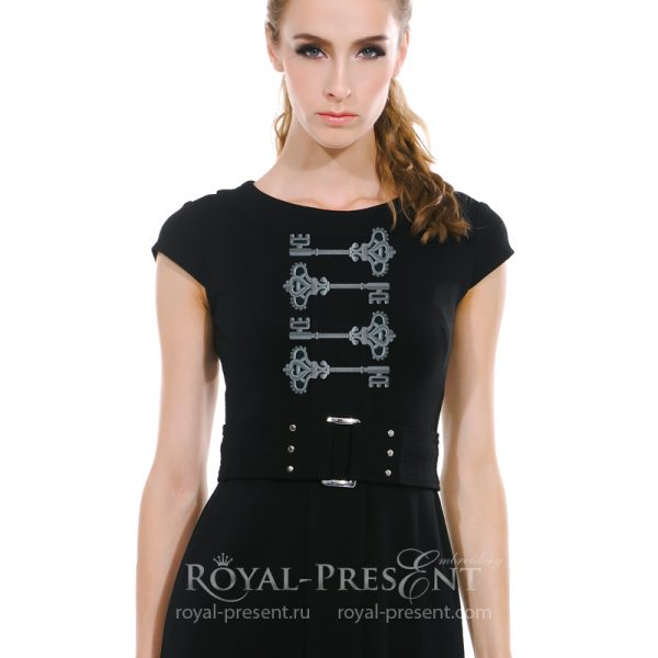 Machine Embroidery Design Silver key Machine Embroidery Design Silver key