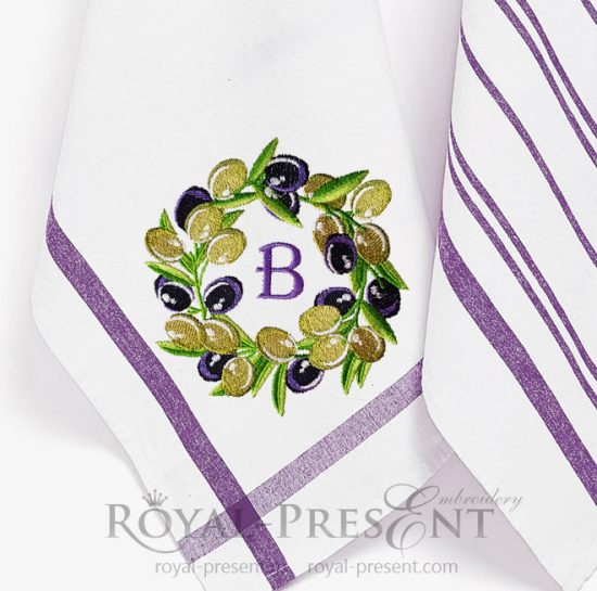 Olives Wreath Machine Embroidery Design Olives Wreath Machine Embroidery Design