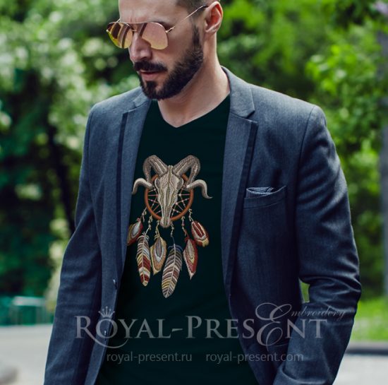 Dream-catcher Skull Cow Machine Embroidery Design Dream-catcher Skull Cow Machine Embroidery Design