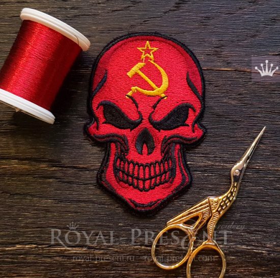 Marxist symbol Skull Machine Embroidery Design