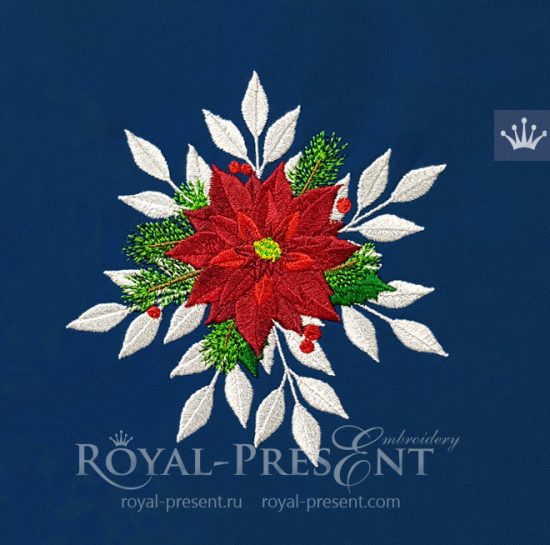 Christmas Poinsettia Machine Embroidery Design Christmas Poinsettia Machine Embroidery Design