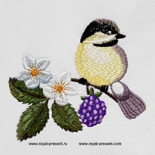 Small Titmouse Machine Embroidery Design