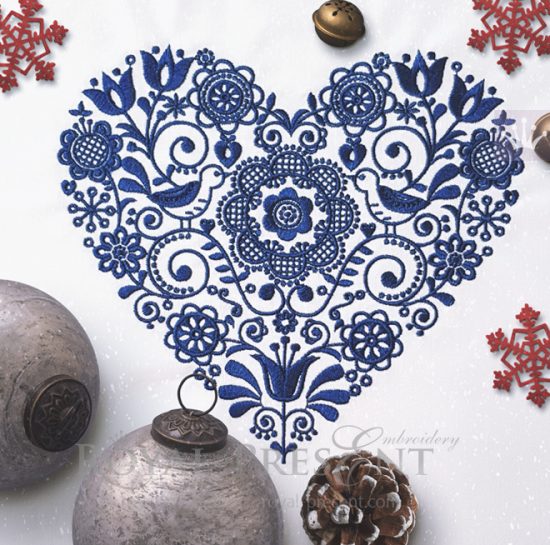 Scandinavian Heart Machine Embroidery Design Scandinavian Heart Machine Embroidery Design