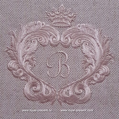 Pink baroque frame Embroidery Design