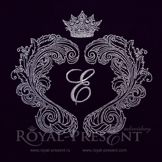 Silver baroque frame Embroidery Design - 3 sizes Silver baroque frame Embroidery Design - 3 sizes