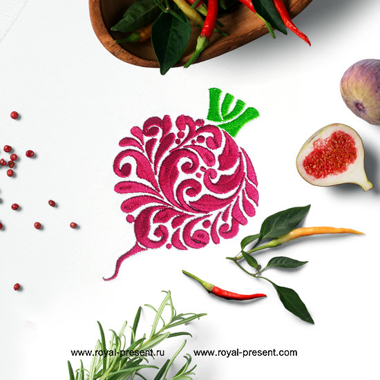 Ornate Beet Machine Embroidery Design Ornate Beet Machine Embroidery Design
