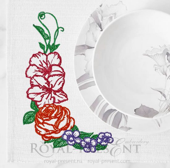 Outline Flowers Free Machine Embroidery Design Outline Flowers Free Machine Embroidery Design