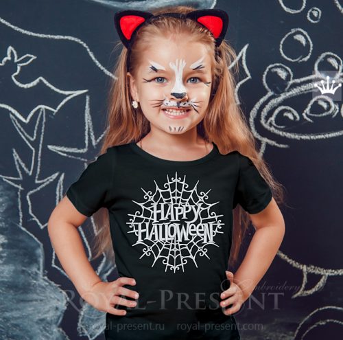 Happy Halloween Web Machine Embroidery Design Happy Halloween Web Machine Embroidery Design