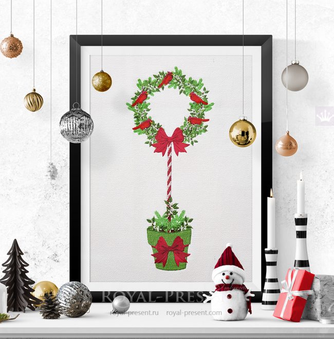 Christmas tree wall art machine embroidery design Christmas tree wall art machine embroidery design
