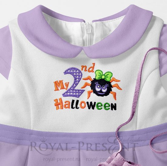 My Second Halloween Machine Embroidery Design for baby girls My Second Halloween Machine Embroidery Design for baby girls