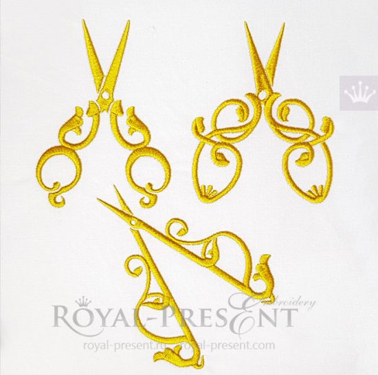 Scissors machine embroidery designs