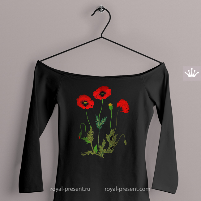 Red Poppies Machine Embroidery Design