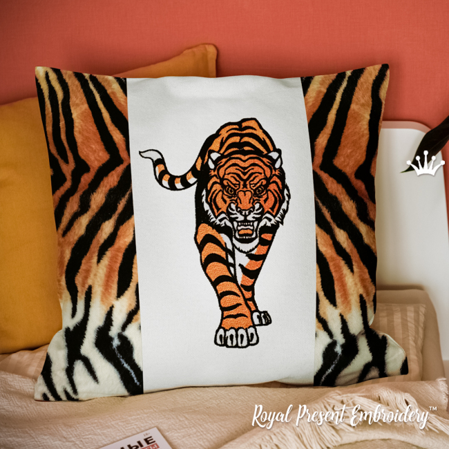 Crouching Tiger Machine Embroidery Design - 6 sizes